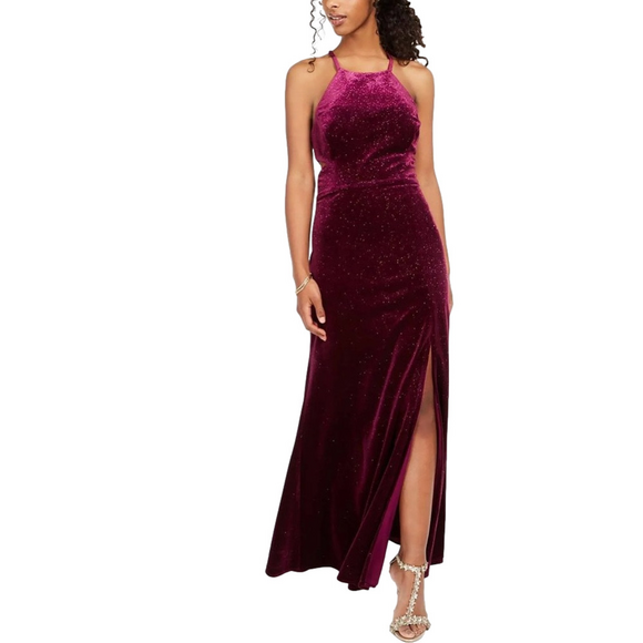 Morgan & Co. Dresses & Skirts - MORGAN & CO. Strappy back Assymetrical sheath formal Halter Gown for Prom